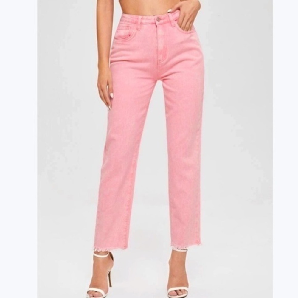 3x1 NYC Stevie Straight Leg Jeans Bubble Gum size 25